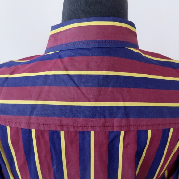 J. Crew Thomas Mason Classy Burgundy Navy Stripe Billow Sleeve Blouse NWT - Picture 6 of 12